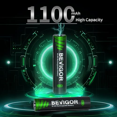 image for BEVIGOR Rechargeable AAA Batteries, 1100 mAh High Capacity, LSD Low Se