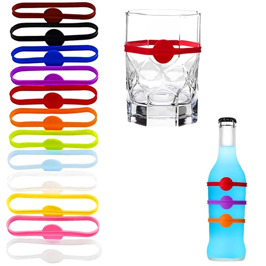 ヨーロッパ雑貨　グラスマーカー　新品12個セット　プラ　マイグラス識別用 ヨーロッパ雑貨 グラスマーカー 新品12個セット プラ マイグラス