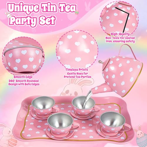 Image of Hohosunlar Tea Party Set for Little Girls 3-5 6-8, Princess Dress Up Toys