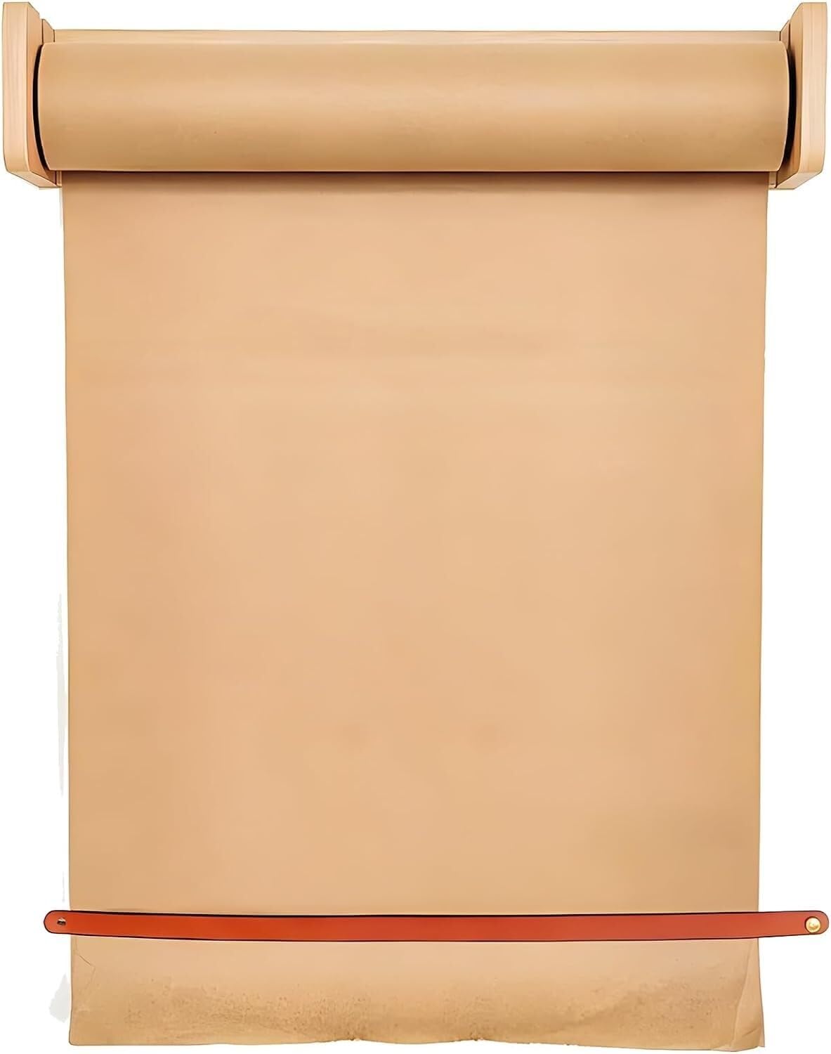 Drewniany uchwyt na rolkę papieru kraft, uchwyt dozownika na rolkę papieru studyjnego, z papierem kraft o długości 50 m(51cm/20in Wide)