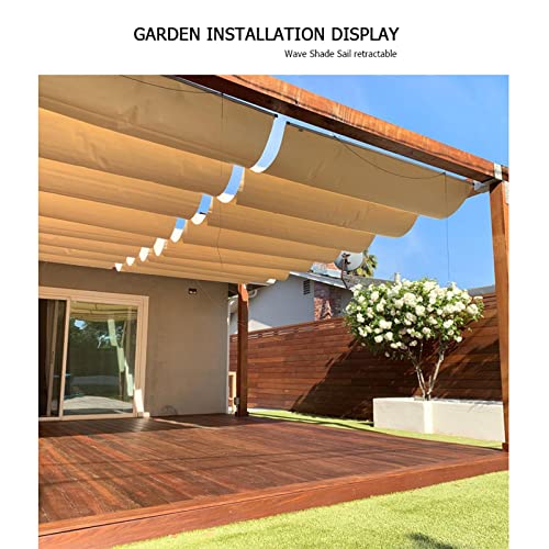 Voile d'ombrage rétractable en vague sur mesure anti-UV avec kit - 8