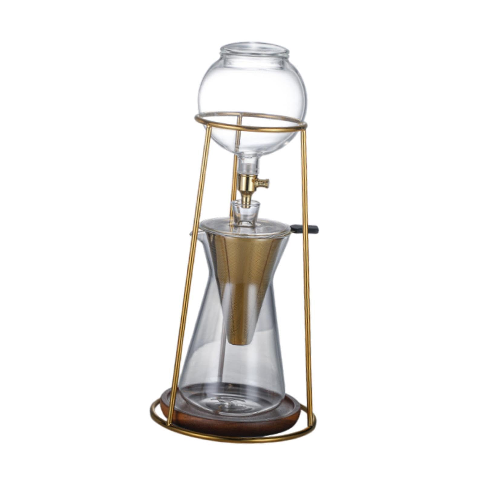 Cafetera de Goteo en Hielo, de Vidrio de Borosilicato, para Café Frío, Ideal para El Hogar O El Bar.