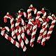Herzwild 12pcs Weihnachtsbaumschmuck Zuckerstangen zum Hängen Weihnachtsdeko Anhänger Zuckerstange Ornamente Xmas Tree Hanging (White-red)