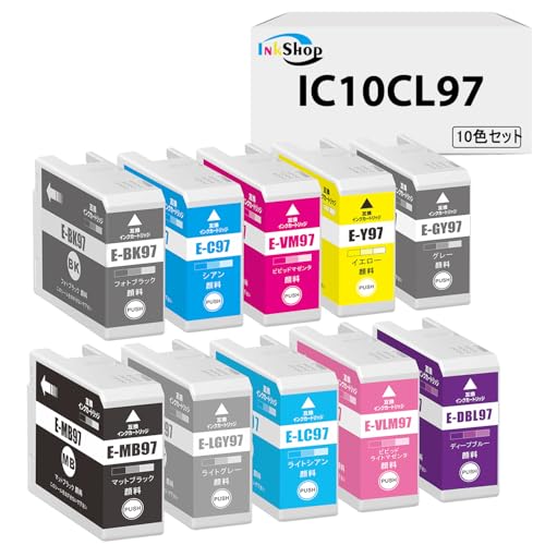 Amazon.co.jp: 【Inkshop】エプソン用 IC10CL97 顔料互換インク