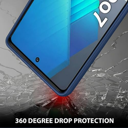 Image of LIRAMARK Silicone Soft Back Cover Case for iQOO Neo 7 | iQOO Neo 7 Pro 5G (Blue)
