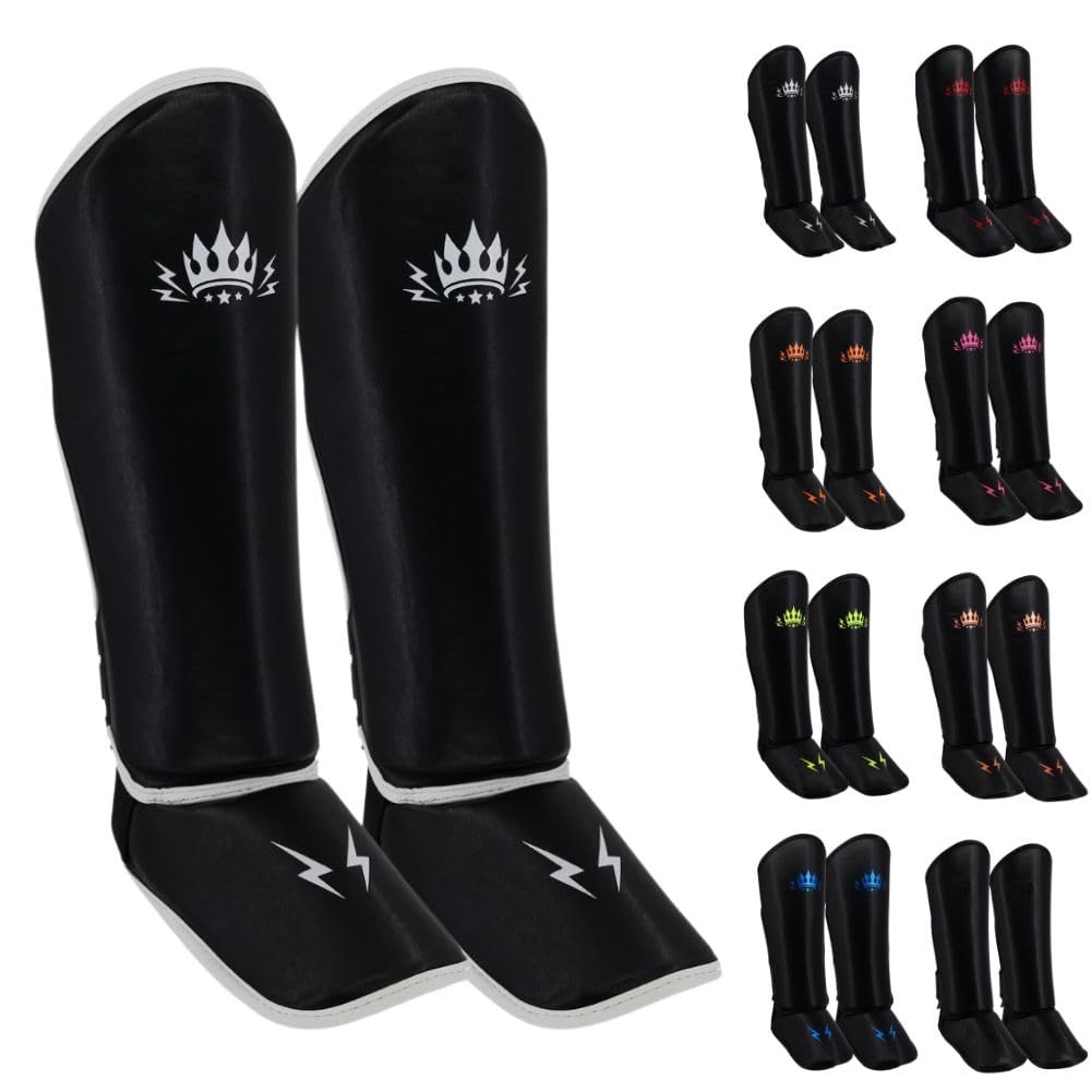 Playerz Element Kids Shin Guards, Premium Shin Pads, Ideal for MMA, Muay Thai, and Kickboxing, Full Coverage Design With Adjustable Straps and Breathable Construction โ image 1