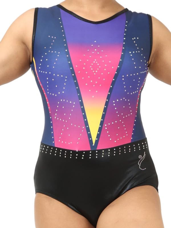 Image of IKAANYA Girls /Women Sleeveless Leotard - Ideal for Gymnastics, Dance, Yoga, Acrobatics or Performance (Toddlers, Kids, Adults)