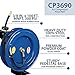 Cyclone Pneumatic 3/8 in x 100ft, Retracable Air Hose Reel, All-Steel, German-Made Hose w/Automatic Rewind, Auto Shop, Garage, CP3690
