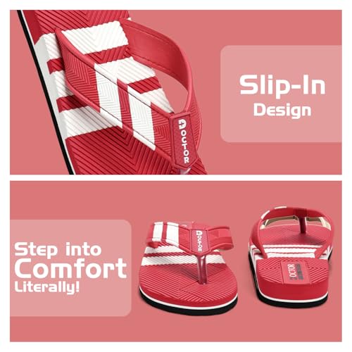 Image of Men Stylish Thong Slippers with Textured Anti-Slip Sole, Comfortable Cushioned Footbed, Lightweight Everyday Wear Slippers for Indoor and Outdoor Use