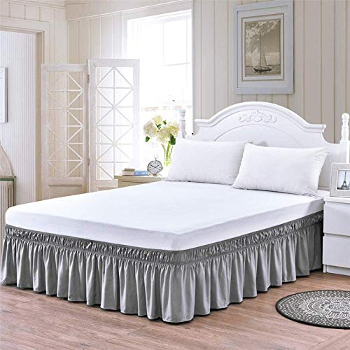 Buy YRM Bedding's Silver Grey Bed Skirt Wrap Around 600Microfiber with