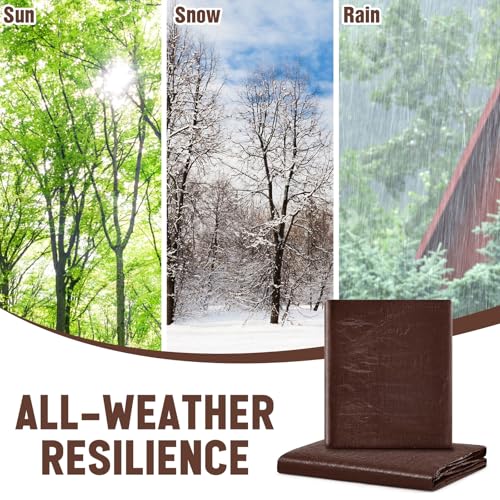 Image of 2 Pack 10 x 12 ft Brown Tarps Heavy Duty 5.5 Mil Waterproof Durable, Water Resistant, Rip & Tear Proof, Reinforced Edges, Multipurpose Firewood, Farm, Camping, Roof, Boat & Emergency Shelter
