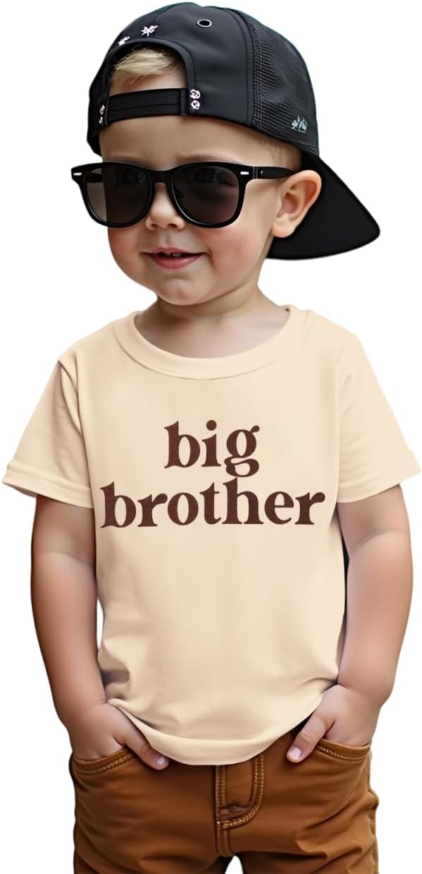 IZYJOY Big Brother Shirt Toddler Baby Boys Promoted to Big Brother T-Shirt Announcement Short Sleeve Sibling Outfit