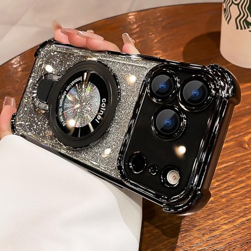Flash magnétique dégradé pour iPhone 17 Pro Max et objectifs MagSafe coque noire antichoc