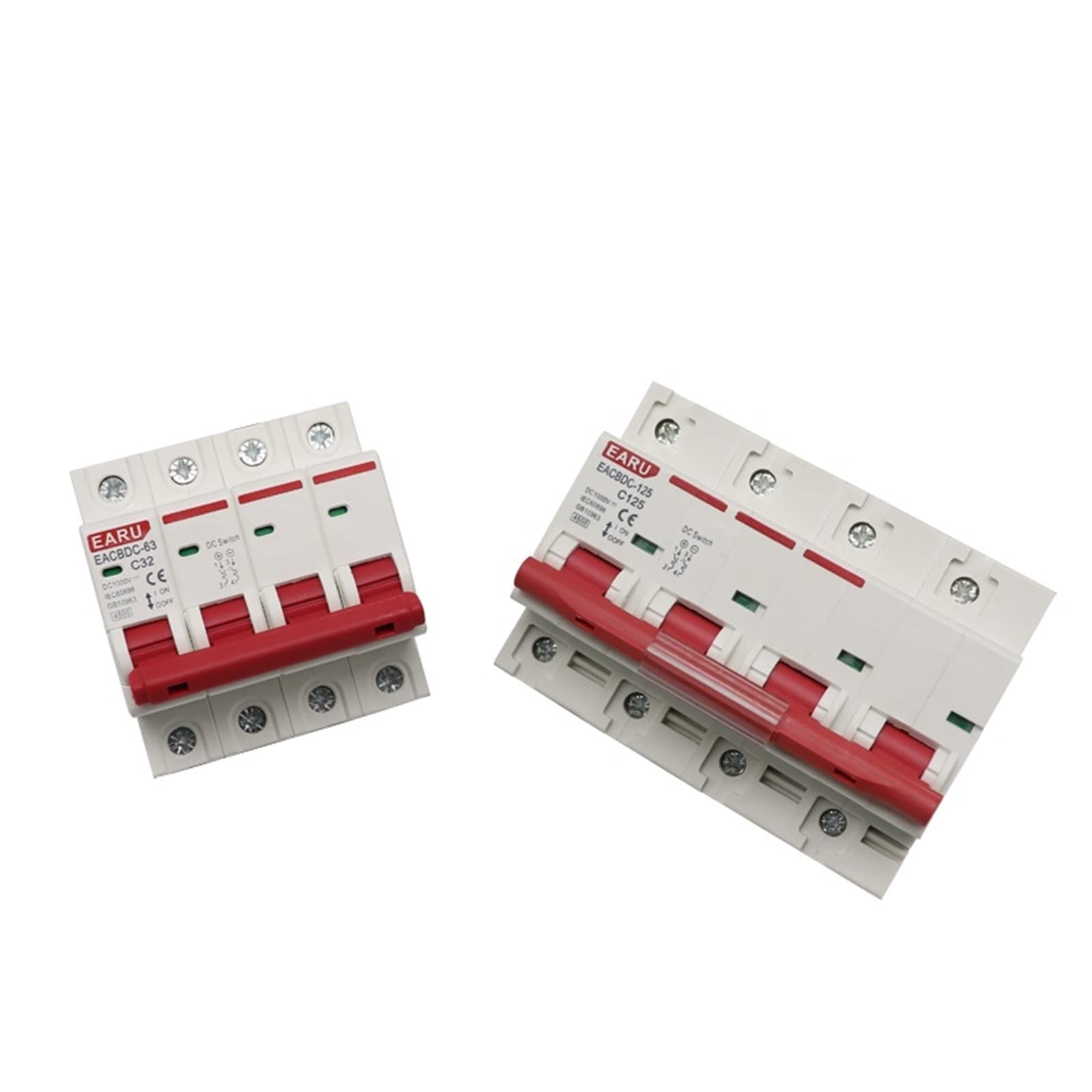 Mini-disjoncteur solaire 4P 1000V DC protection surcharge ampérage 16A 32A 63A 100A