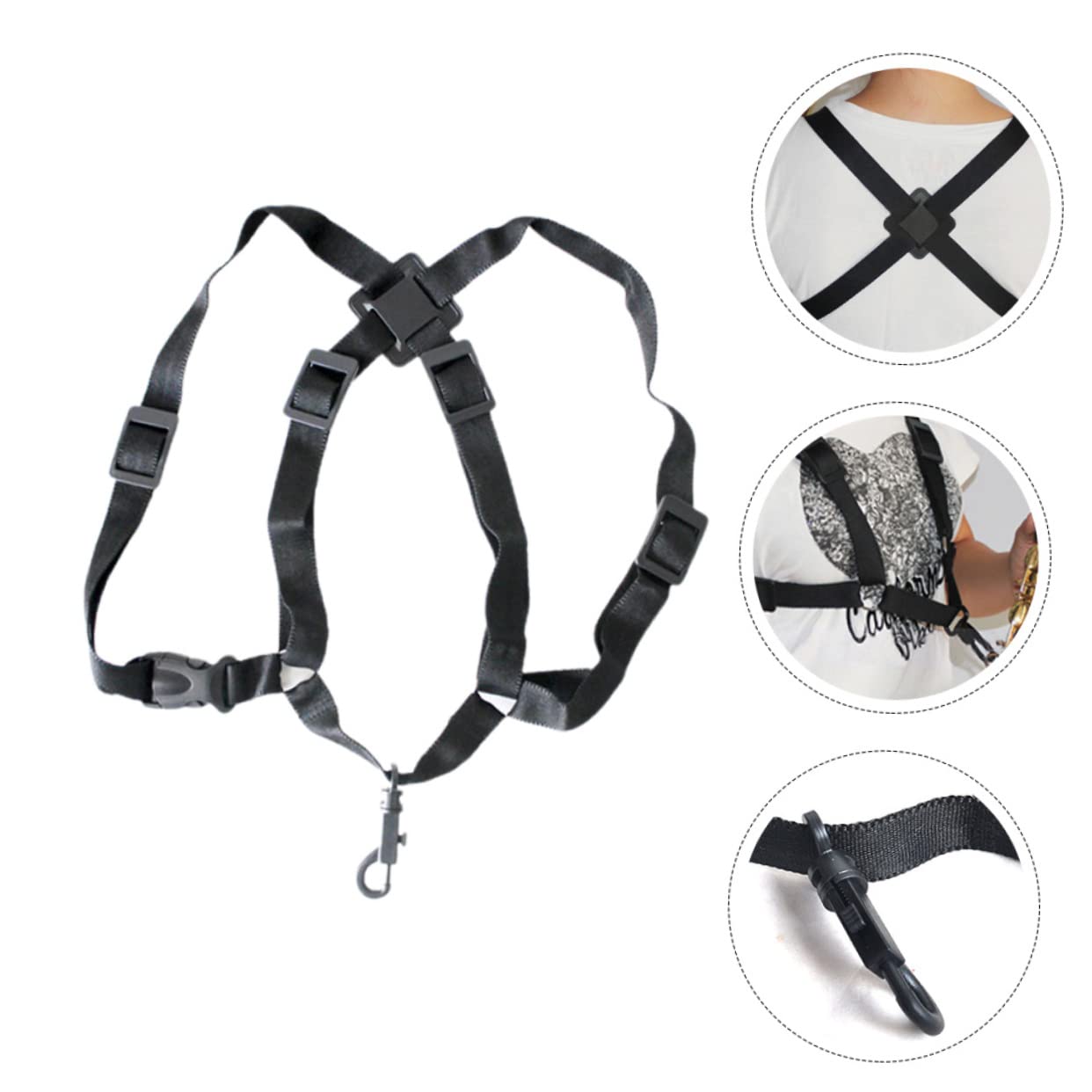 ibasenice 3pezzi Regolabile Per Saxofono Cintura Comfort Per Spalla e Petto Tracolla Per Musicisti Accessorio Versatile Per Strumenti Musicali