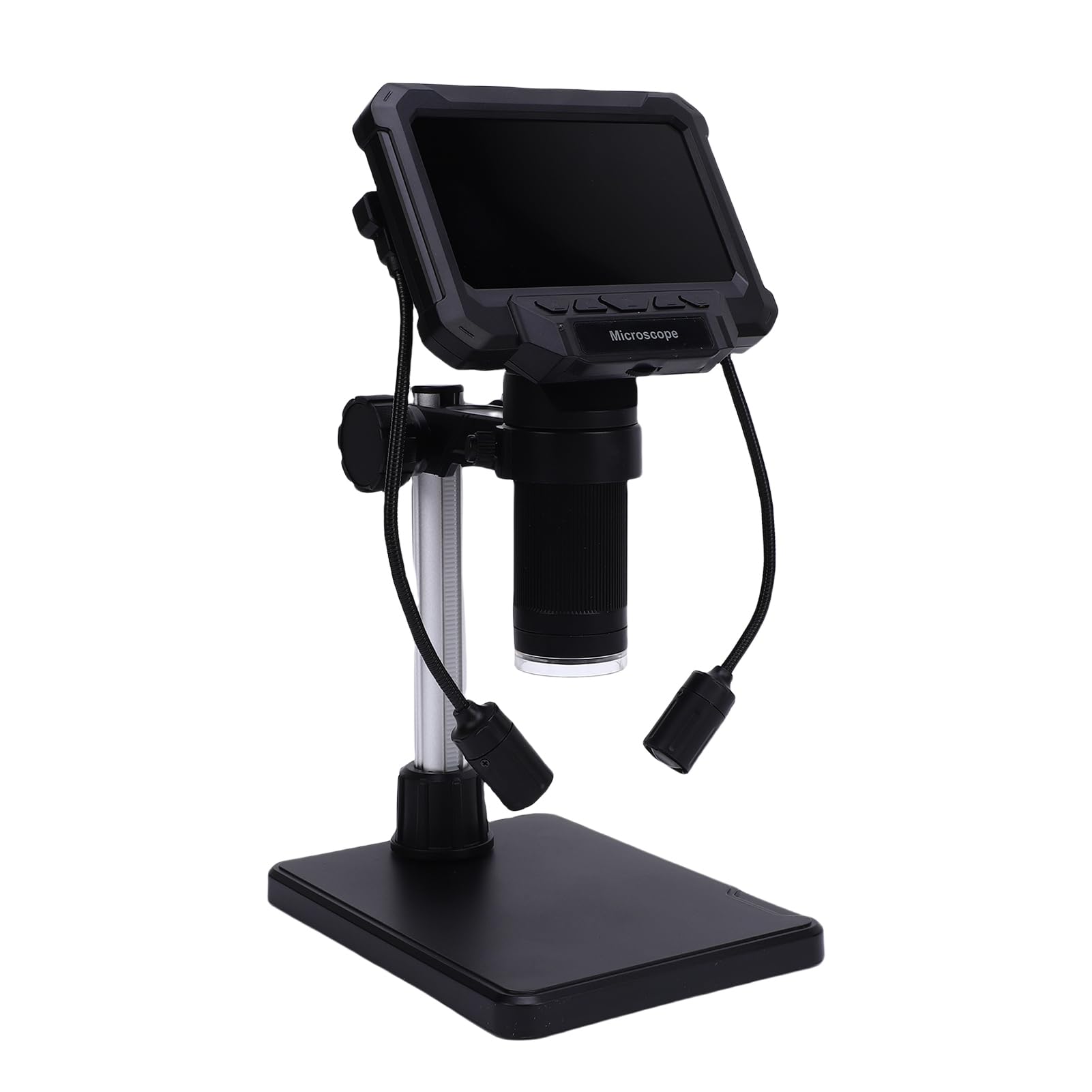Hyuduo 4,3-Zoll-Digitalmikroskop LCD-Münzmikroskop 1000X 1080P mit 10MP-Kamera 32GB TF-Karte 8 LED Plus 2 Seitenlichter für Münzen Schmuck Löten PCB Erwachsene