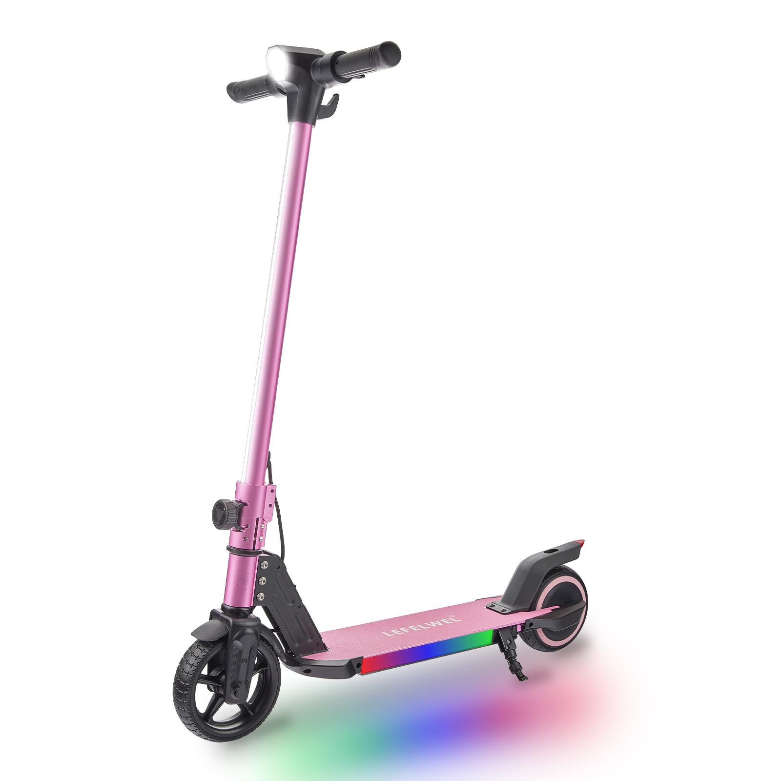Electric Scooter for Kids Ages 6-12, 150W Motor, 4/7/11 Mph, 60 mins Ride Time, Adjustable Speed, LED Display, Colorful Lights, Electronic Brake, Foldable Kids Electric Scooter
