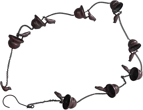 Miniatura 9 de Haofy Cadenas de lluvia para canalones, para exteriores, para pájaros, para exteriores, cadena de lluvia, decorativo, repuesto para canalones,