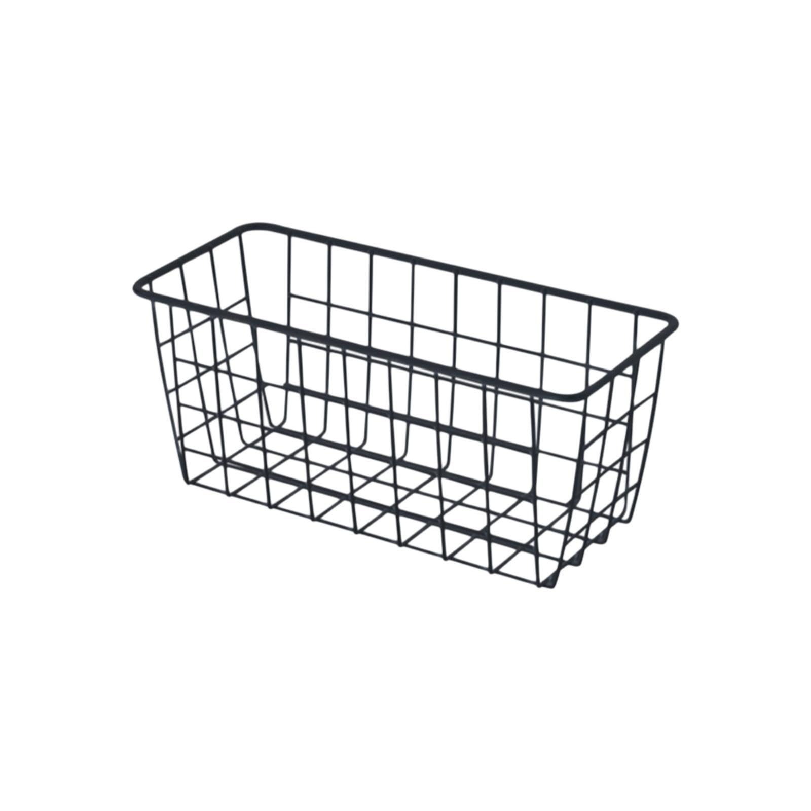 Enakshi Pegboard Shelf, Metal Closet Organizer Basket, Wall Mount Storage Rack Black 28X12X12Cm