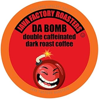 Java Factory Coffee Pods High Caffeine Coffee for Keurig K Cup Brewers, Da Bomb Extra Bold Double Caffeinated, 80 Count