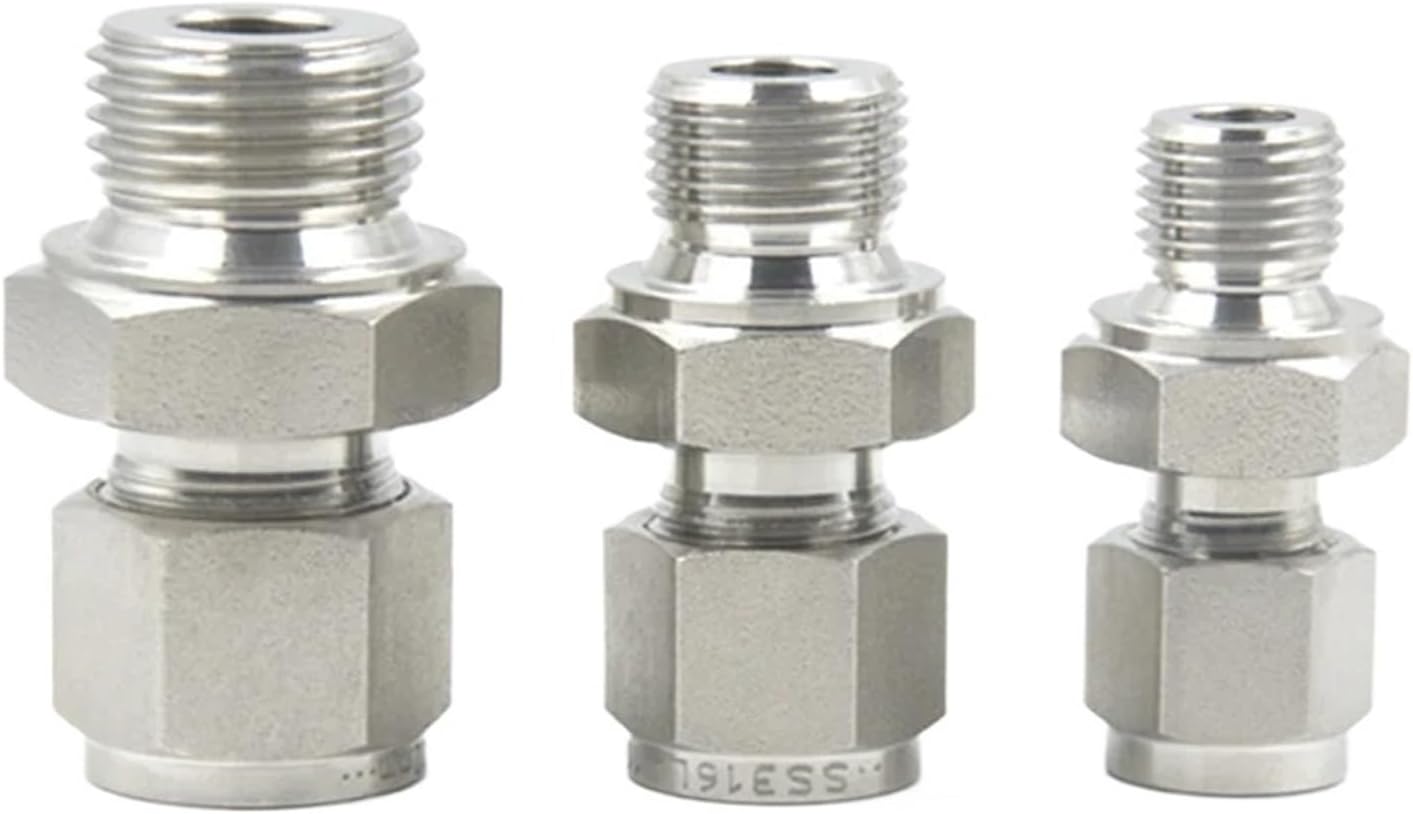 Stainless Steel 316 Male BSPP G 228-1 Double Ferrule Compression Tube Fitting 30MPa 1/8 1/4 3/8 1/2 6 8 10 12mm(0.25 in LOK,0.25 in Male BSPP)