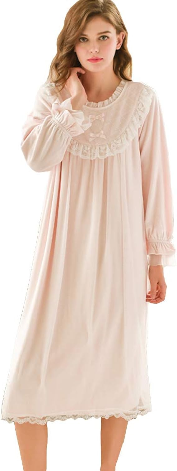 Amazon Zuomaナイトドレス レディース 学生 宮廷風 レースパジャマ フリル袖口 ホームウエア ワンピース もこもこ ナイトガウン ネグリジェ スウィート プリンセススタイル ルームウエア ピンクワンサイズ ルームワンピース ネグリジェ 通販