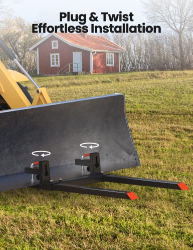 Garvee 60" Clamp on Pallet Forks, 4000LBS Heavy Duty Quick Attach Bucket Fork with Adjustable Stabilizer Bar for Tractor Loader Skid Steer,Black