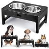 Elevated Dog Bowls, Stainless Steel Raised Dog Deep Bowl with Adjustable Stand, Double Dog Food and Water Bowl for Medium Large Dogs, 3 Heights 3.9, 7.8, 11.8
