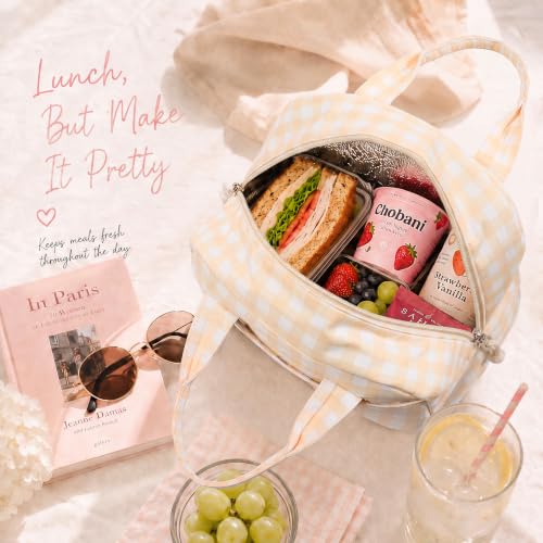 Image of LOVELYWIND Lunch Box for Women Cute Lunch Bags for Women Lunch Tote Bags Reusable Insulated Lunch Box Large Capacity Reusable Insulated Cooler for Work or Travel Gifts or Beach