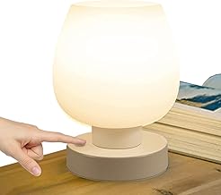 cabeceira toque | Candeeiro mecabeceira controle toque para quarto | cabeceira regulável 3 vias com abajur vidro opalino para sala estar Sritob