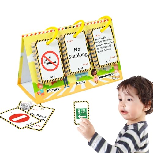 ycezw Flash Kartspielzeug Studienkarten 72X Interactive Road Signs Flash Cards | Preescolar Lernspielzeug, Education Spielzeug für Kinder, Mädchen im Alter von 3+