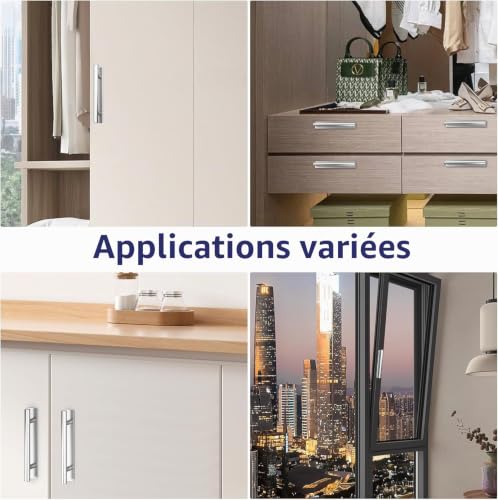 Guidre 4 Pcs Poignée de Meuble Autocollante, Poignée Porte Coulissante – vue 7