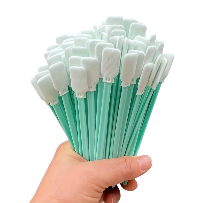 50pc 5.1" Square Rectangle Foam Cleaning Swab Sticks, Lint Free for Solvent Format Inkjet Printer, Roland, Optical Equipment, Printhead Maintenance & Electronics Detailing