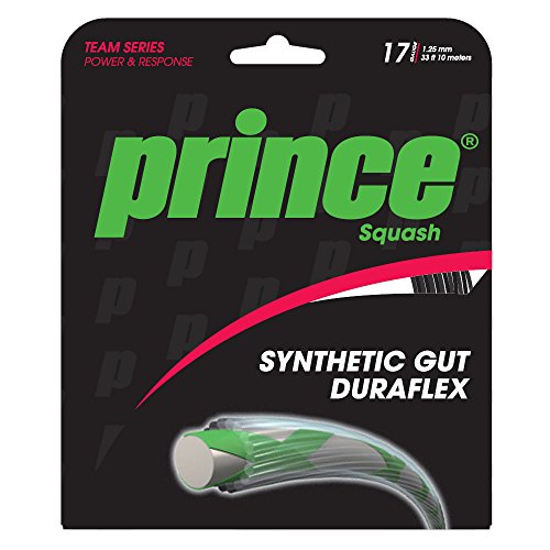 Prince Synthetic Gut Duraflex Squashsaiten-Set, Farbe: Schwarz