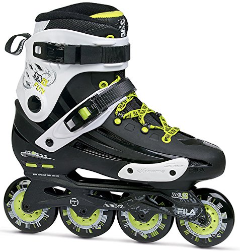 FILA SKATES Nrk Fun Patines en Linea, Adultos Unisex, Negro/Amarillo, 10.5