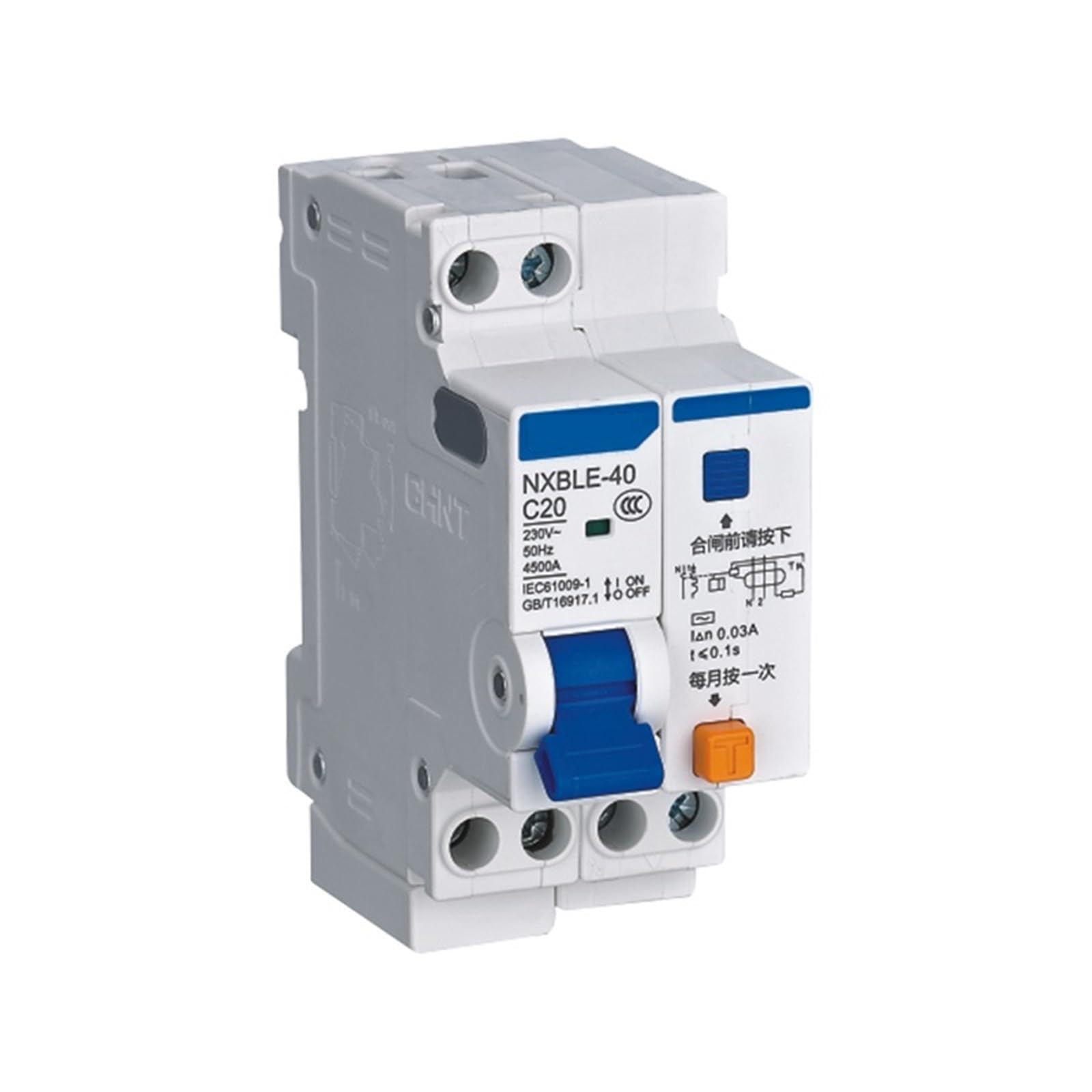 Relais différentiel NXBLE-40 protection tableau électrique 30mA C6