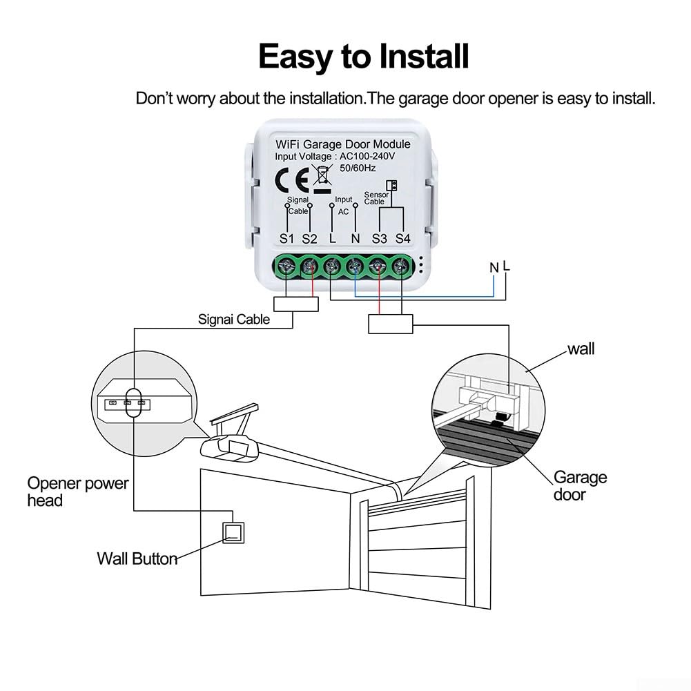 Tuya Smart WiFi Garage Door Controller Timing Interruttore intelligente On-Off App Telecomando controllo accessi