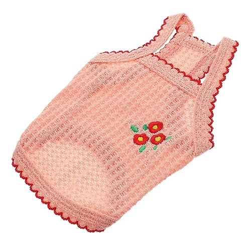 VANZACK ペット服サマードレス花柄刺繍子犬ベストピンク Xs ダックスフンドコート 子犬のアクセサリー 加重犬のベスト 中型犬用レインコート 小型犬用パピーコート 繁殖 綿ポリエステル