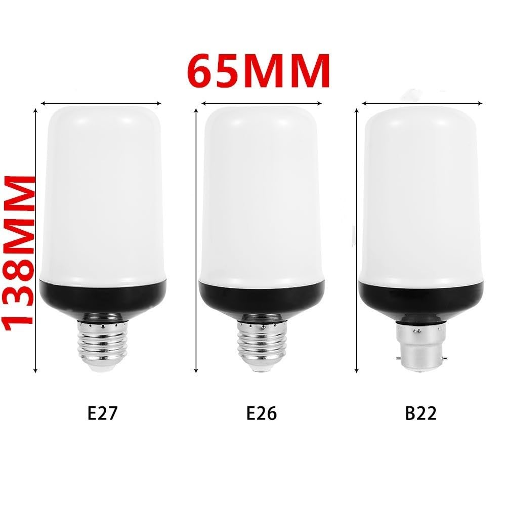 JZ LED Bombilla de llama,E27 Standard Base Flame Bulb,5W Flame Bulb Party Bulb Lights,Upside Down Effect,Energy Efficient Flaming Fire Lights for Indoor/Outdoor Use (8 PCS)