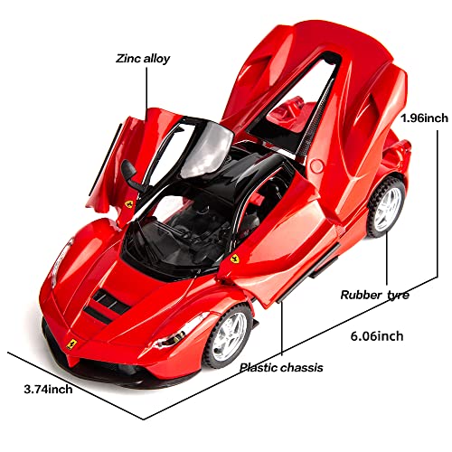 Image of 1 /32 Model Car for Ferrari Race and LaFerrari Toy Car Pull Back Alloy Diecast Model Vehicles Door Can Be Open for Boys Adults Girl Gift (Black)