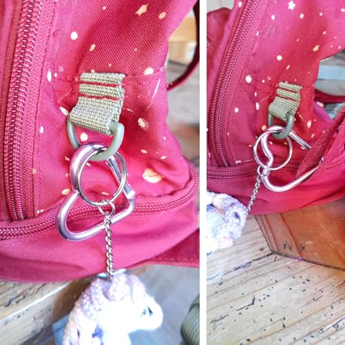 20 Stück Herz Karabiner 44 * 40mm, Bunt, Herzform Aluminium - Karabinerhaken in Verschiedenen Farben