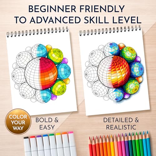 Image of Mandala Coloring Book for Adults - Spiral Bound, 50 Unique Designs, 180 GSM