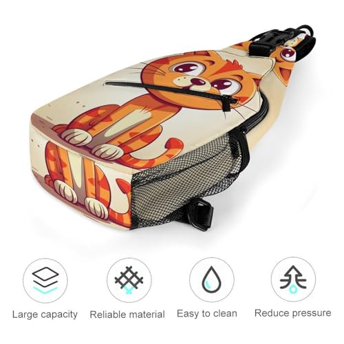 Mochila deportiva tipo sling Cat with Big Eyes para senderismo miniatura 5