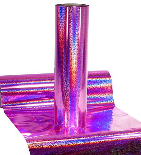 V2 Htv Heat Transfer Vinyl Film Holographic Chrome Flake (Pink, 10" X 3Ft) #TOP13