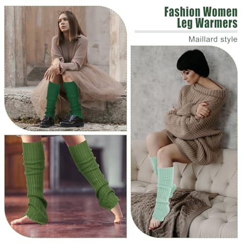 Image of Sintege 6 Pairs Kawaii Leg Warmers Japanese Style Knitted Loose Socks Leg Warmers for Girls Women Lolita Costume School