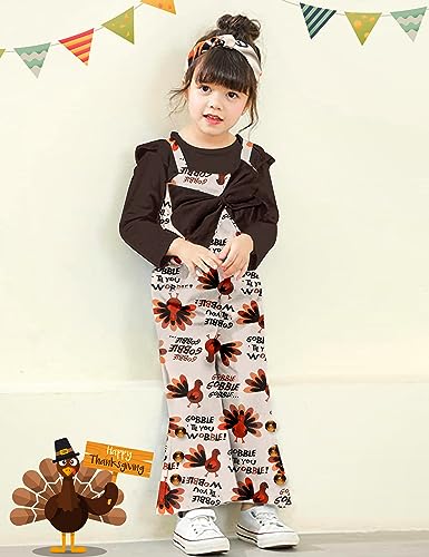 Queenstyle Toddler Baby Girl Clothes Long Sleeve Ruffle Solid Color Tops + Cute Flare Pants with Headband Fall Winter Outfits2