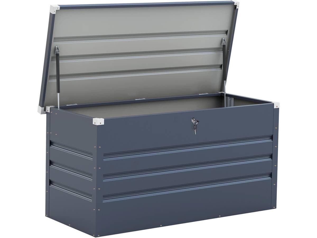 Coffre de Jardin métal Store - 480 L - 132 x 61 x 60 cm - Gris