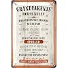 Grandparents house rules vintage tin sign in wood sign design for grandpa grandma grandkids welcome family wall decor vintage metal signage 12×8  urban country home decor