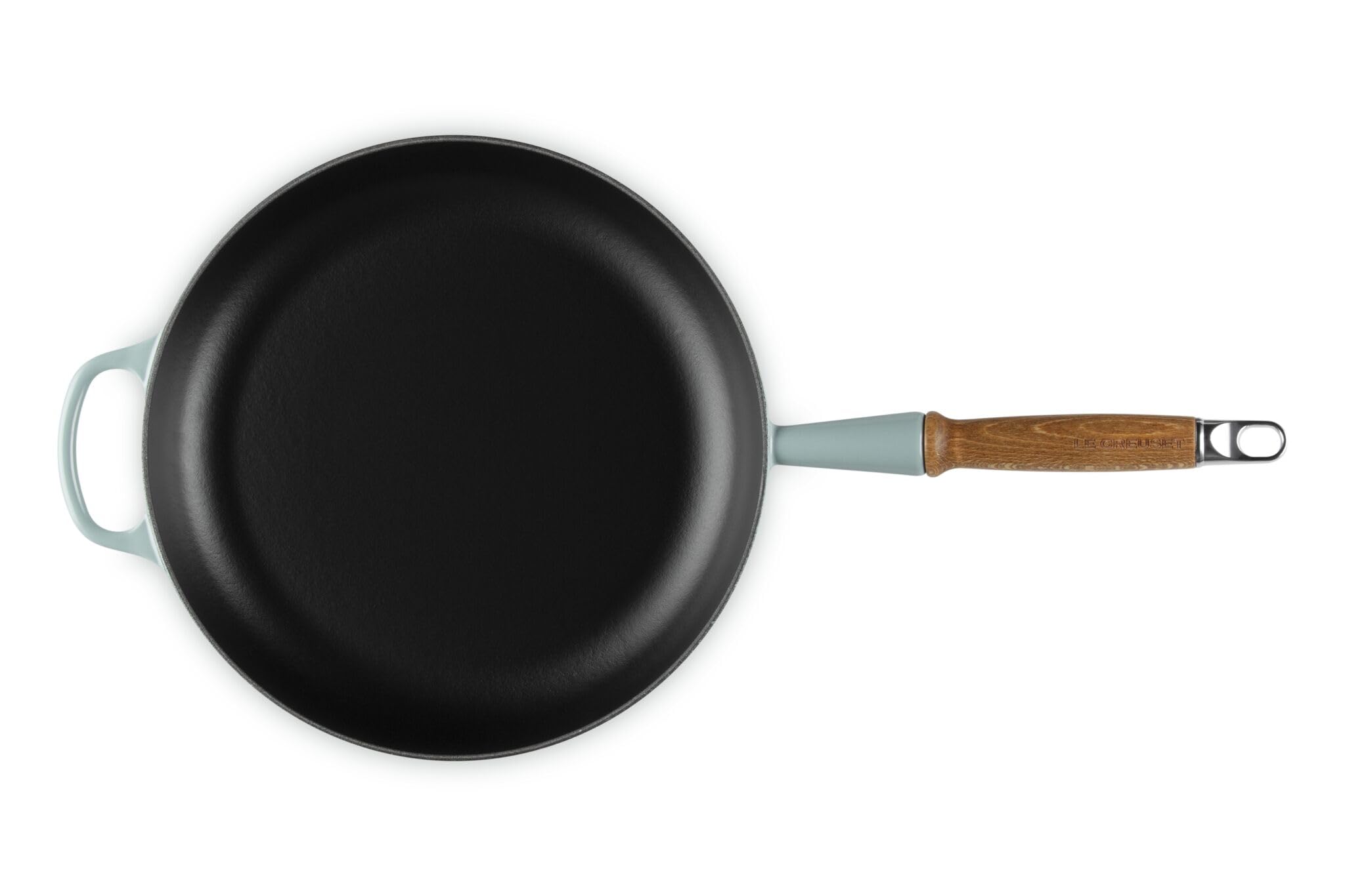 LE CREUSET Signature Bratpfanne aus Gusseisen mit Holzgriff 28 cm, Sea Salt