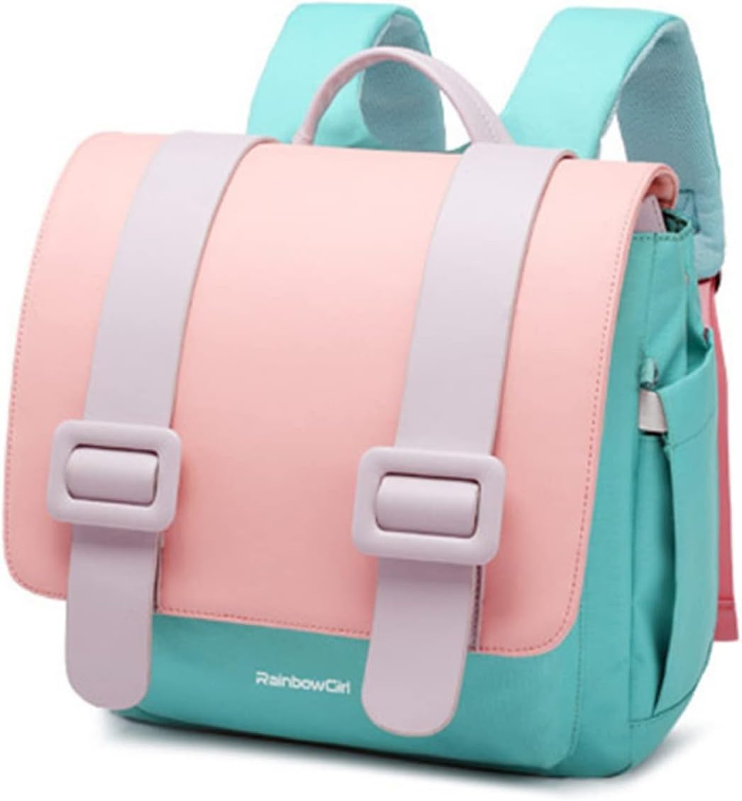 在庫限り バックパック 22 キャンパスランドセル子供キャンディーカラー小学校学生女の子バッグ子供通学バックパック Color Green Pink Cougaropen Com